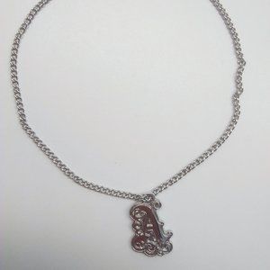 Child's Silver Necklace with "A"